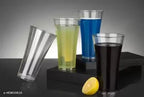6 Pcs Round Long Unbreakable Transparent glass set
