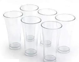 6 Pcs Round Long Unbreakable Transparent glass set