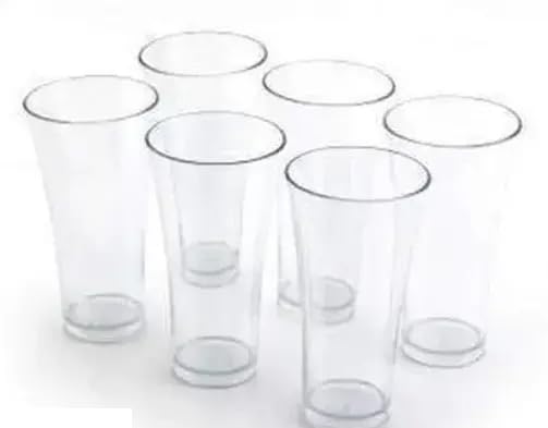 6 Pcs Round Long Unbreakable Transparent glass set