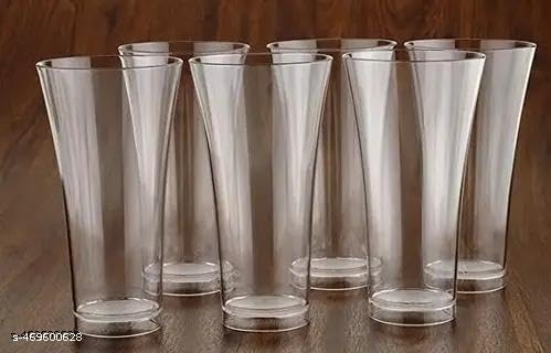 6 Pcs Round Long Unbreakable Transparent glass set