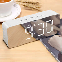Digital Alarm Clock LED Mirror Display with Temperature Date & Sensor